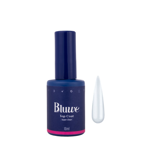 frasco antigo do Top Coat Super Clear da Bluwe em fundo branco